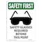 Signmission OSHA Sign, Glasses Required, 18in X 12in Aluminum, 12" W, 18" H, Portrait, OS-SF-A-1218-V-11320 OS-SF-A-1218-V-11320 - alternate 1